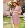 image:imageEkouaer 3 in 1 Labor and Delivery Gown for Hospital Short Sleeve Maternity Nursing Dress Nightgown Postpartum SleepwearDusty Rose