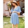 image:imageEkouaer 3 in 1 Labor and Delivery Gown for Hospital Short Sleeve Maternity Nursing Dress Nightgown Postpartum SleepwearLight Blue