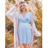 image:imageEkouaer 3 in 1 Labor and Delivery Gown for Hospital Short Sleeve Maternity Nursing Dress Nightgown Postpartum SleepwearLight Blue