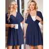 image:imageEkouaer 3 in 1 Labor and Delivery Gown for Hospital Short Sleeve Maternity Nursing Dress Nightgown Postpartum SleepwearNavy Blue