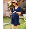 image:imageEkouaer 3 in 1 Labor and Delivery Gown for Hospital Short Sleeve Maternity Nursing Dress Nightgown Postpartum SleepwearNavy Blue