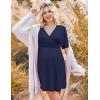 image:imageEkouaer 3 in 1 Labor and Delivery Gown for Hospital Short Sleeve Maternity Nursing Dress Nightgown Postpartum SleepwearNavy Blue