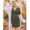 image:imageEkouaer 3 in 1 Labor and Delivery Gown for Hospital Short Sleeve Maternity Nursing Dress Nightgown Postpartum SleepwearOlive Green