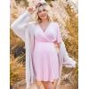 image:imageEkouaer 3 in 1 Labor and Delivery Gown for Hospital Short Sleeve Maternity Nursing Dress Nightgown Postpartum SleepwearPink