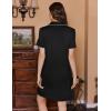 image:imageEkouaer Button Down Nursing Nightgown V Neck Breastfeeding Dress Short Sleeve Classic Maternity PajamasBlack