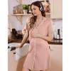 image:imageEkouaer Button Down Nursing Nightgown V Neck Breastfeeding Dress Short Sleeve Classic Maternity PajamasPink