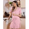 image:imageEkouaer Button Down Nursing Nightgown V Neck Breastfeeding Dress Short Sleeve Classic Maternity PajamasPink Teddy Bear