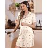 image:imageEkouaer Button Down Nursing Nightgown V Neck Breastfeeding Dress Short Sleeve Classic Maternity PajamasYellow Teddy Bear