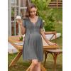 image:imageEkouaer Labor and Delivery Gown Nursing Nightgown Maternity Nightgowns for Hospital Short Breastfeeding Nightgown SXXLMidgrey