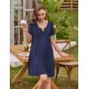 image:imageEkouaer Labor and Delivery Gown Nursing Nightgown Maternity Nightgowns for Hospital Short Breastfeeding Nightgown SXXLNavy Blue