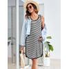 image:imageEkouaer Labor and Delivery Gown for Hospital 3 in 1 Nursing Dress Sleeveless Maternity Snap Button Breastfeeding NightgownBlack Striped1