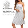 image:imageEkouaer Labor and Delivery Gown for Hospital 3 in 1 Nursing Dress Sleeveless Maternity Snap Button Breastfeeding NightgownGrey Striped