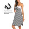image:imageEkouaer Labor and Delivery Gown for Hospital 3 in 1 Nursing Dress Sleeveless Maternity Snap Button Breastfeeding NightgownLight Black Striped