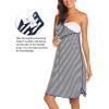 image:imageEkouaer Labor and Delivery Gown for Hospital 3 in 1 Nursing Dress Sleeveless Maternity Snap Button Breastfeeding NightgownNavy Striped