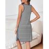 image:imageEkouaer Labor and Delivery Gown for Hospital 3 in 1 Nursing Dress Sleeveless Maternity Snap Button Breastfeeding NightgownNavy Striped