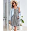 image:imageEkouaer Labor and Delivery Gown for Hospital 3 in 1 Nursing Dress Sleeveless Maternity Snap Button Breastfeeding NightgownNavy Striped