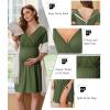 image:imageEkouaer Labor and Delivery Gown for Hospital Short Sleeve Maternity Nursing Dress Nightgown with Button SXXLArmy Green