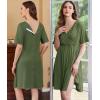 image:imageEkouaer Labor and Delivery Gown for Hospital Short Sleeve Maternity Nursing Dress Nightgown with Button SXXLArmy Green