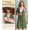 image:imageEkouaer Labor and Delivery Gown for Hospital Short Sleeve Maternity Nursing Dress Nightgown with Button SXXLArmy Green