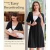 image:imageEkouaer Labor and Delivery Gown for Hospital Short Sleeve Maternity Nursing Dress Nightgown with Button SXXLBlack