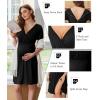 image:imageEkouaer Labor and Delivery Gown for Hospital Short Sleeve Maternity Nursing Dress Nightgown with Button SXXLBlack