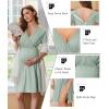 image:imageEkouaer Labor and Delivery Gown for Hospital Short Sleeve Maternity Nursing Dress Nightgown with Button SXXLCeladon Green