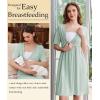 image:imageEkouaer Labor and Delivery Gown for Hospital Short Sleeve Maternity Nursing Dress Nightgown with Button SXXLCeladon Green