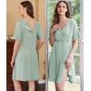 image:imageEkouaer Labor and Delivery Gown for Hospital Short Sleeve Maternity Nursing Dress Nightgown with Button SXXLCeladon Green