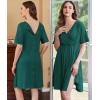 image:imageEkouaer Labor and Delivery Gown for Hospital Short Sleeve Maternity Nursing Dress Nightgown with Button SXXLDark Green