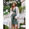 image:imageEkouaer Labor and Delivery Gown for Hospital Short Sleeve Maternity Nursing Dress Nightgown with Button SXXLDeep Army Green