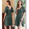 image:imageEkouaer Labor and Delivery Gown for Hospital Short Sleeve Maternity Nursing Dress Nightgown with Button SXXLDeep Army Green