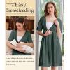 image:imageEkouaer Labor and Delivery Gown for Hospital Short Sleeve Maternity Nursing Dress Nightgown with Button SXXLDeep Army Green