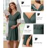 image:imageEkouaer Labor and Delivery Gown for Hospital Short Sleeve Maternity Nursing Dress Nightgown with Button SXXLDeep Army Green