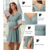 image:imageEkouaer Labor and Delivery Gown for Hospital Short Sleeve Maternity Nursing Dress Nightgown with Button SXXLDusty Green