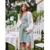 image:imageEkouaer Labor and Delivery Gown for Hospital Short Sleeve Maternity Nursing Dress Nightgown with Button SXXLDusty Green