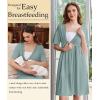 image:imageEkouaer Labor and Delivery Gown for Hospital Short Sleeve Maternity Nursing Dress Nightgown with Button SXXLDusty Green