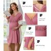image:imageEkouaer Labor and Delivery Gown for Hospital Short Sleeve Maternity Nursing Dress Nightgown with Button SXXLGrey Purple