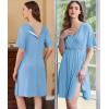 image:imageEkouaer Labor and Delivery Gown for Hospital Short Sleeve Maternity Nursing Dress Nightgown with Button SXXLLake Blue