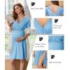 image:imageEkouaer Labor and Delivery Gown for Hospital Short Sleeve Maternity Nursing Dress Nightgown with Button SXXLLake Blue