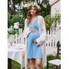 image:imageEkouaer Labor and Delivery Gown for Hospital Short Sleeve Maternity Nursing Dress Nightgown with Button SXXLLake Blue