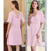 image:imageEkouaer Labor and Delivery Gown for Hospital Short Sleeve Maternity Nursing Dress Nightgown with Button SXXLLight Pink