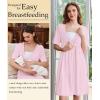 image:imageEkouaer Labor and Delivery Gown for Hospital Short Sleeve Maternity Nursing Dress Nightgown with Button SXXLLight Pink
