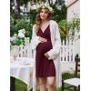image:imageEkouaer Labor and Delivery Gown for Hospital Short Sleeve Maternity Nursing Dress Nightgown with Button SXXLMaroon