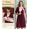image:imageEkouaer Labor and Delivery Gown for Hospital Short Sleeve Maternity Nursing Dress Nightgown with Button SXXLMaroon