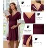 image:imageEkouaer Labor and Delivery Gown for Hospital Short Sleeve Maternity Nursing Dress Nightgown with Button SXXLMaroon