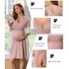 image:imageEkouaer Labor and Delivery Gown for Hospital Short Sleeve Maternity Nursing Dress Nightgown with Button SXXLMauve