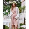 image:imageEkouaer Labor and Delivery Gown for Hospital Short Sleeve Maternity Nursing Dress Nightgown with Button SXXLMauve