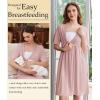 image:imageEkouaer Labor and Delivery Gown for Hospital Short Sleeve Maternity Nursing Dress Nightgown with Button SXXLMauve
