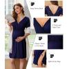 image:imageEkouaer Labor and Delivery Gown for Hospital Short Sleeve Maternity Nursing Dress Nightgown with Button SXXLNavy Blue