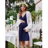 image:imageEkouaer Labor and Delivery Gown for Hospital Short Sleeve Maternity Nursing Dress Nightgown with Button SXXLNavy Blue